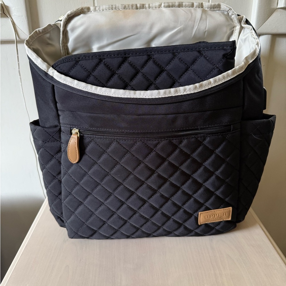 Upper Quilted Black Diaper Bag - Picture 2 of 5